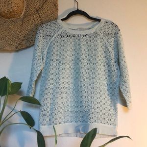 SOLD Mint Green Eyelet Top